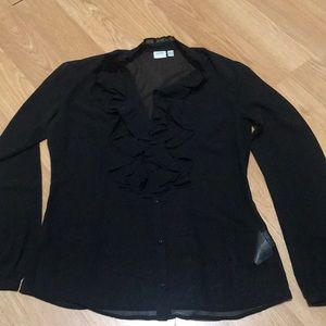 Esprit Black ruffle dress shirt